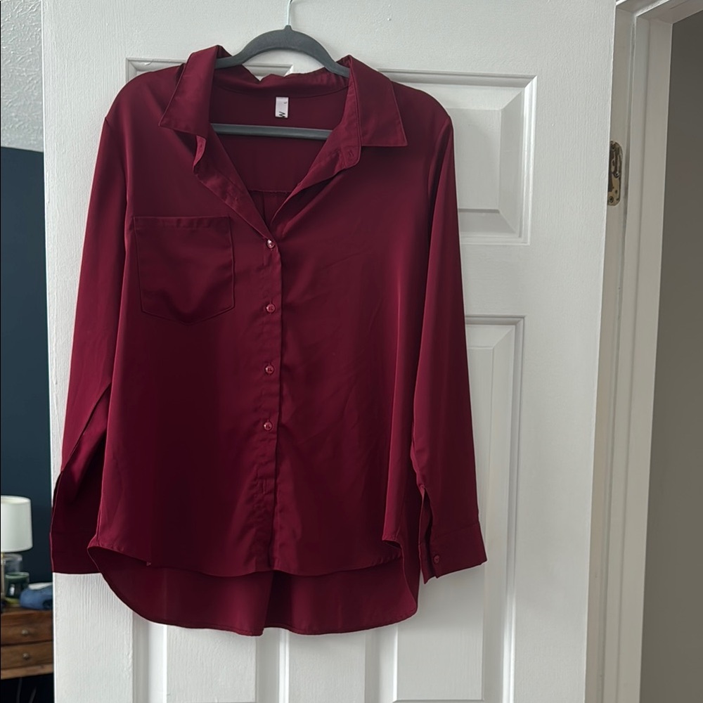 Elegant Burgundy Women's Top